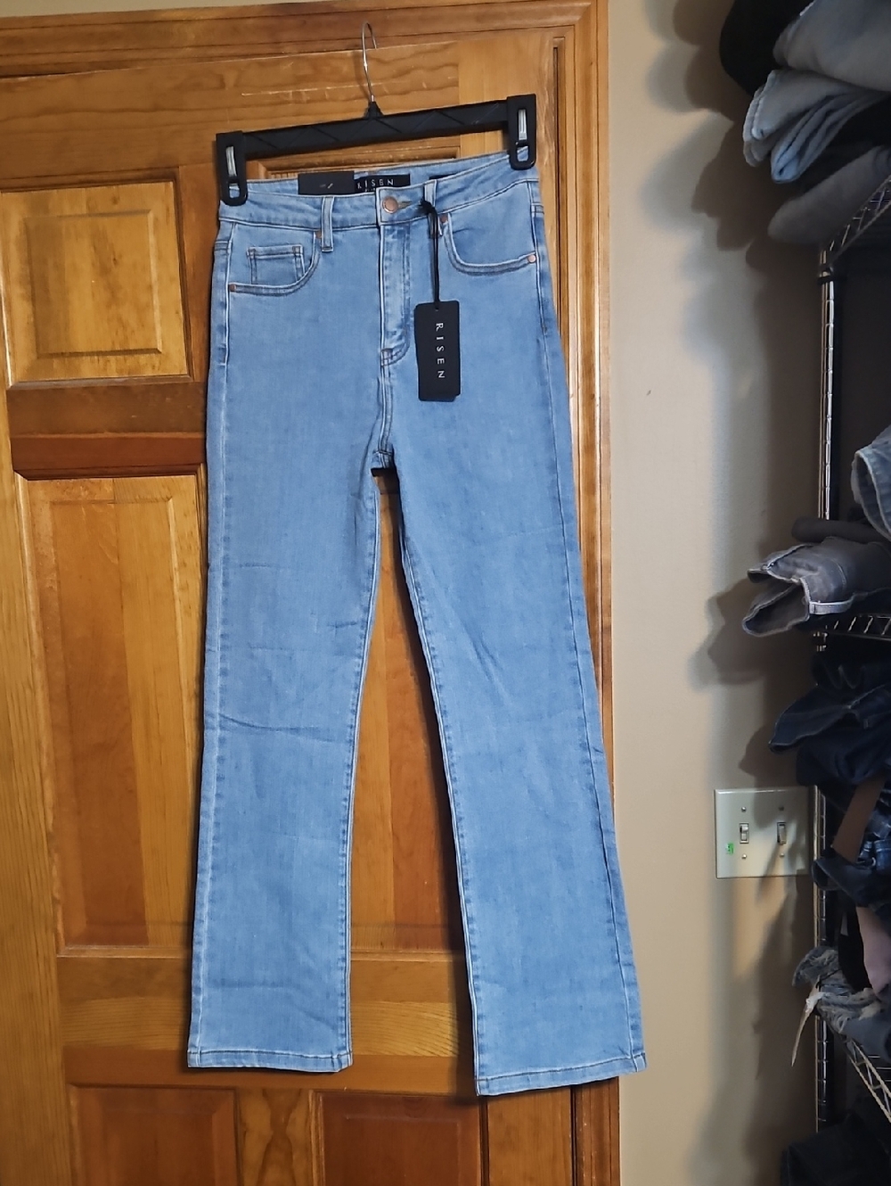 NWT Risen Straight Leg High-Rise Denim Jeans - Picture 2 of 15
